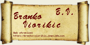 Branko Viorikić vizit kartica
